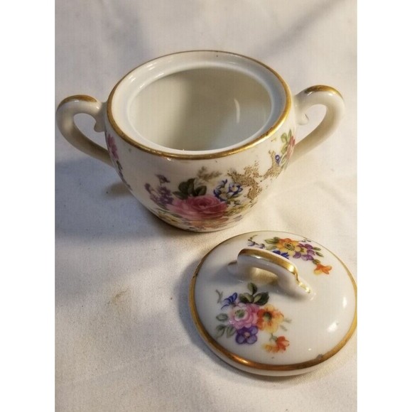 Floral Ceramic Sugar Bowl with Lid - Picture 6 of 6